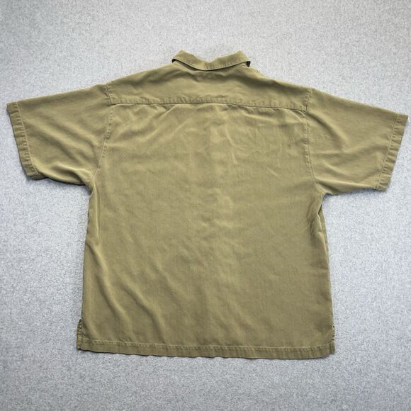 Tommy Bahama Silk Shirt Mens XL Brown Short Sleeve Button Up Havana Style READ - Picture 4 of 10
